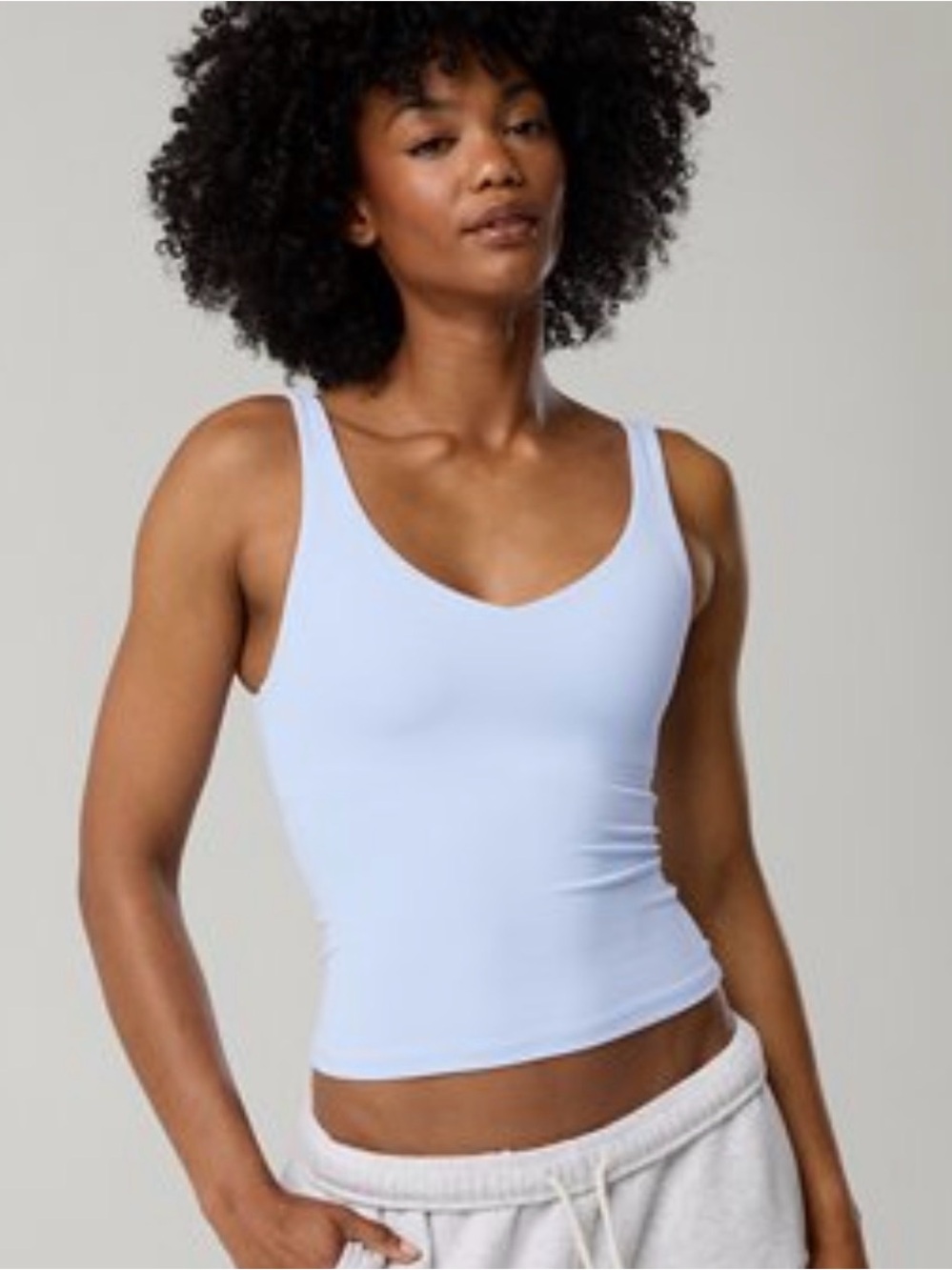 Aerie OFFLINE Real Me Low Key Tank Top Eyelet Blue Size Small NWT